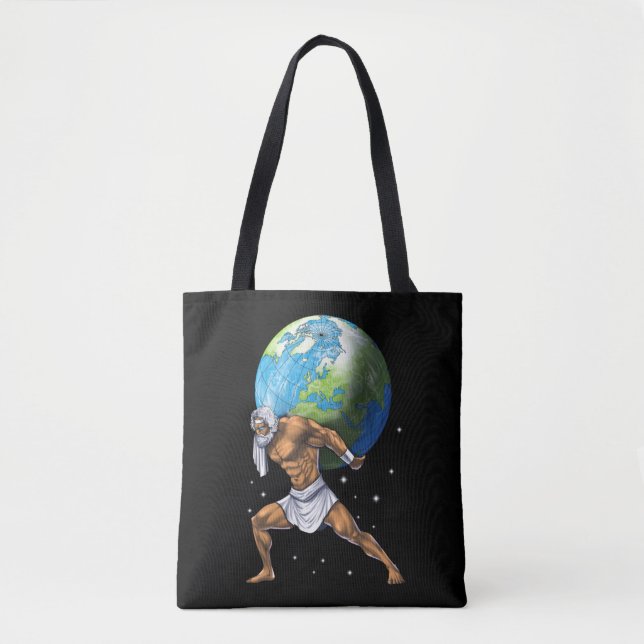 Bolsa Tote Atlas de Deus da mitologia grega (Frente)