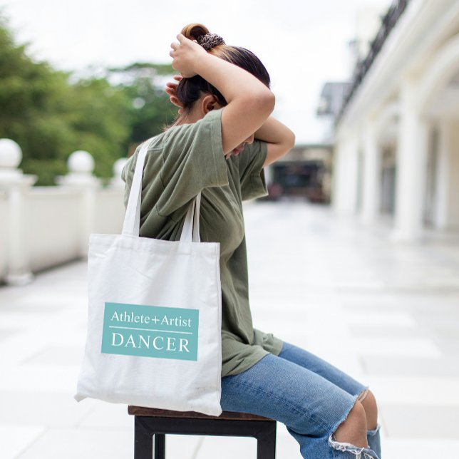 Bolsa Tote Atleta de Texto Personalizado e Dançador de Artist (Custom Text Athlete & Artist Dancer Simple Black Tote Bag)