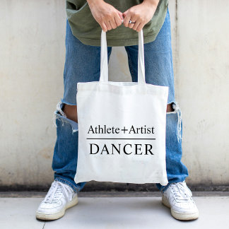 Bolsa Tote Atleta de Texto Personalizado e Dançador de Artist