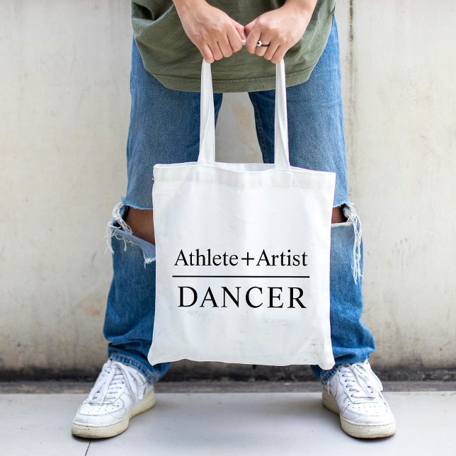 Bolsa Tote Atleta de Texto Personalizado e Dançador de Artist (Custom Text Athlete & Artist Dancer Simple Black Tote Bag)