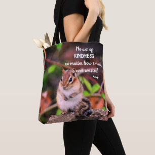 Bolsa Tote Atos De Bondade Chipmunk De Cotação Inspiraciona