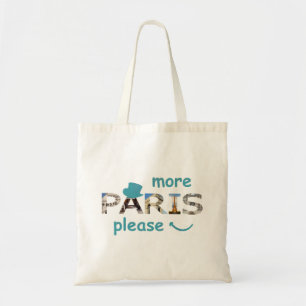 Bolsa Tote Atrações de Paris Mais Paris Por Favor Brilho Azul