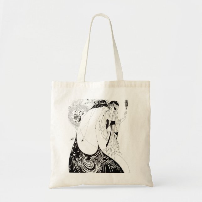 Bolsa Tote Aubrey Beardsley a sacola da saia do pavão (Frente)