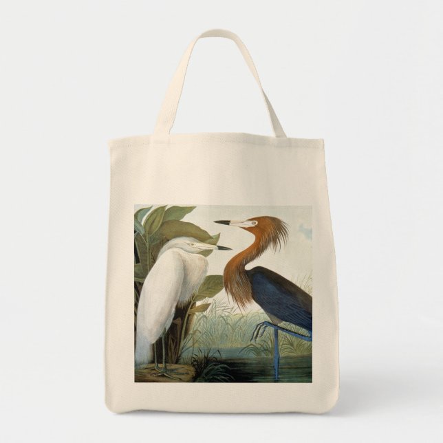 Bolsa Tote Audubon: Egret avermelhado ou garça-real roxa (Frente)