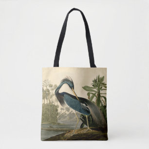 Bolsa Tote Audubon Louisiana Heron Birds América Art