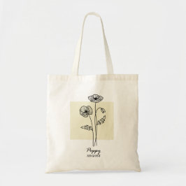 Bolsa Tote August Birth Flower | Poppy