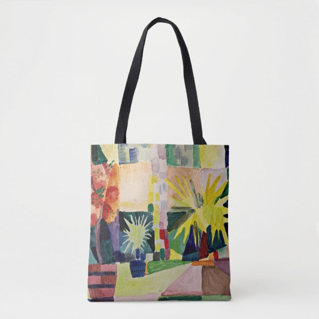 Bolsa Tote August Macke: Jardim do Lago Thun (Frente)