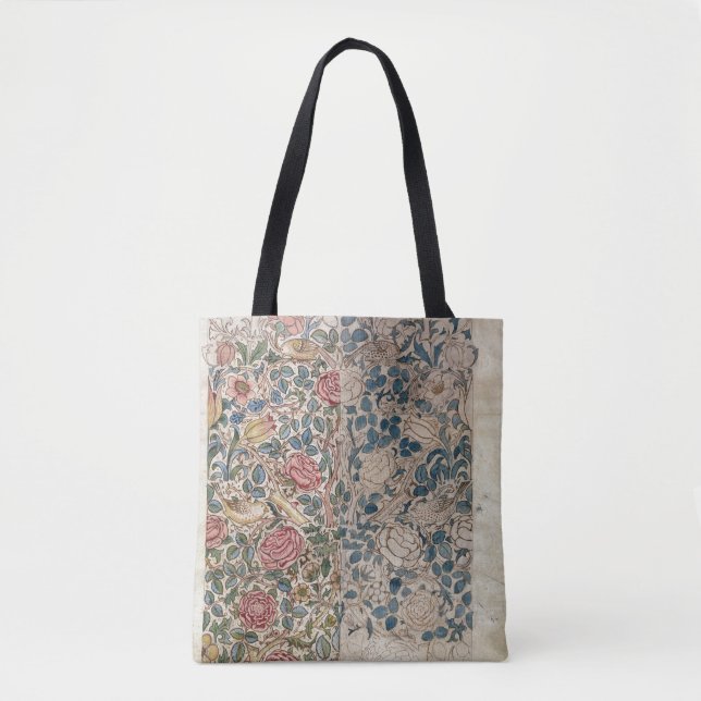 Bolsa Tote "Aumentou" o design do papel de parede (o lápis e (Frente)