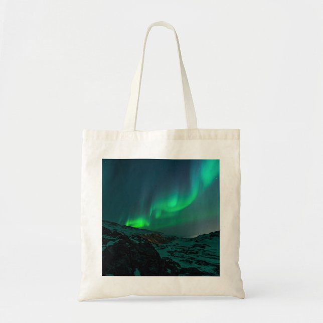 Bolsa Tote Aurora boreal verde (Frente)