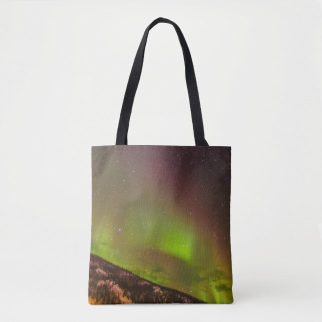 Bolsa Tote Aurora Borealis | Montanhas Fairbanks Alaska (Frente)