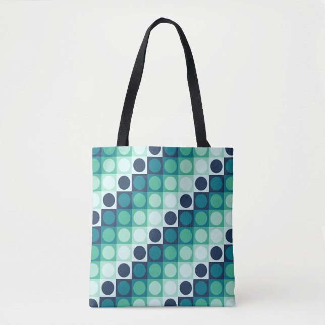 Bolsa Tote Aurora Mist Polka Grid (Frente)