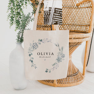 Bolsa Tote AUSHA Elegante Floral Azul Poeirento para Damas de