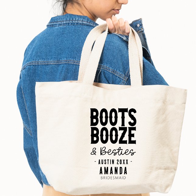 Bolsa Tote Austin Bachelorette Boots Booze Besties Personaliz (Criador carregado)