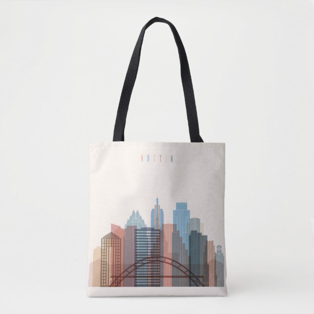 Bolsa Tote Austin, skyline da cidade de Texas | (Frente)