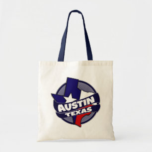 Bolsa Tote Austin Texas flag burst reutilizável para o saco