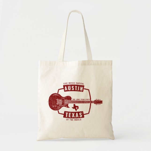 Bolsa Tote Austin Texas Live Music Guitar (Frente)