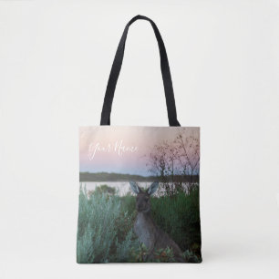 Bolsa Tote Austrália Canguru Animal Wille life Sunset Nature
