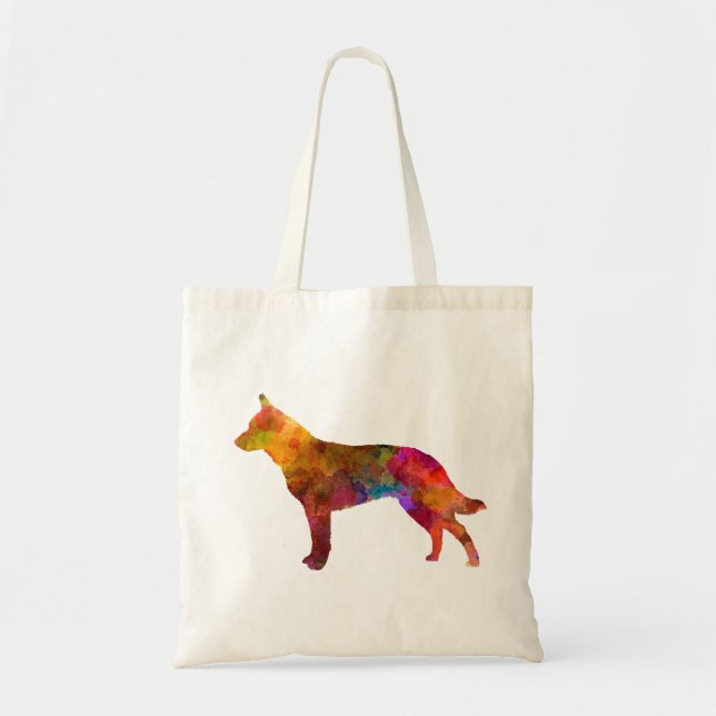 Bolsa Tote Australian Cattle Dog in watercolor (Frente)