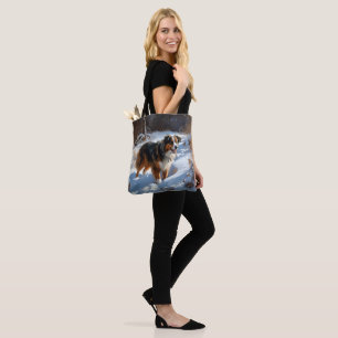 Bolsa Tote Australian Shepherd Deixe Nevar Natal