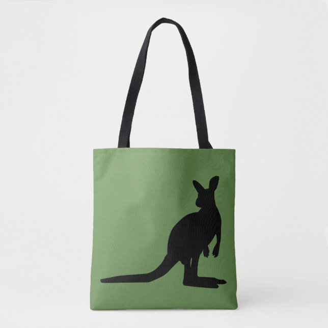 Bolsa Tote Australiana Kangaroo Sobre Saco Verde (Frente)