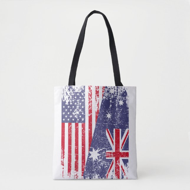 Bolsa Tote AUSTRALIANA ROOTS Half American Flag AUSTRÁLIA (Frente)