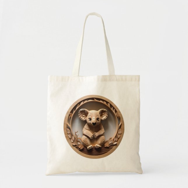 Bolsa Tote Australiano Tree Hugger: Impressão de madeira do U (Frente)