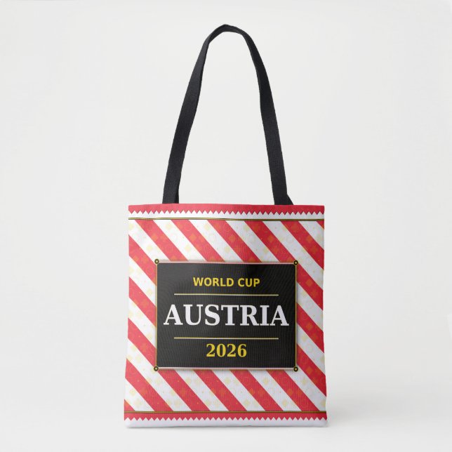 Bolsa Tote Austria Football Fan Flag Colors Stripe Pattern (Frente)