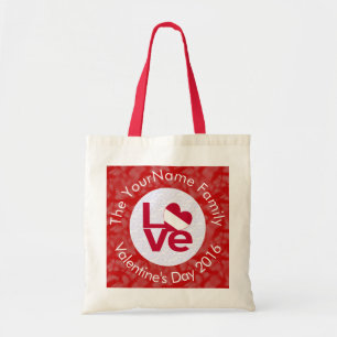 Bolsa Tote Austrian Flag Red Letters LOVE White on Red