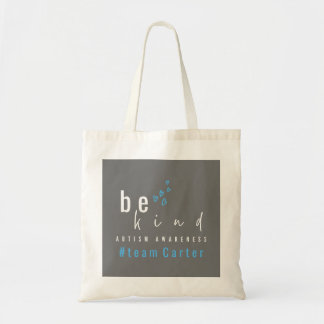 Bolsa Tote autism awareness be kind blue team name 