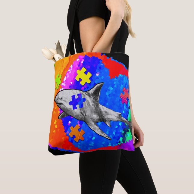 Bolsa Tote Autism Shark (Close Up)