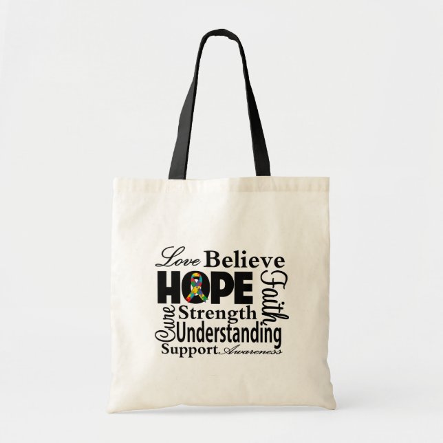 Bolsa Tote Autismo Colagem da Esperança (Frente)
