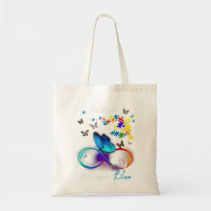 Bolsa Tote Autismo De Borboleta Em Abril Vestimos Autismo Azu
