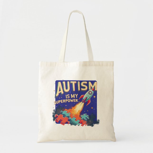 Bolsa Tote Autismo é meu superpoder (Frente)