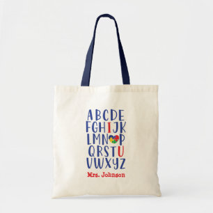Bolsa Tote Autismo Professor Alfabeto Personalizado