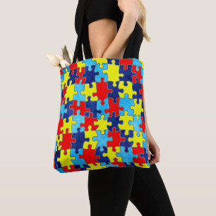 Bolsa Tote Autismo Quebra-cabeça de consciência por Shirley T