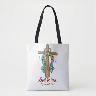 Bolsa Tote Autismo Saco de Tota Duplo Lado, Médio