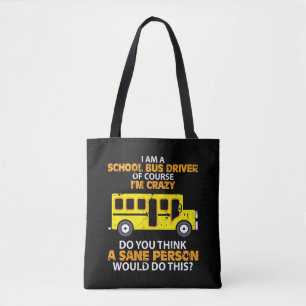 Bolsa Tote Auto escolar engraçado - carro louco do