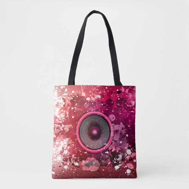 Bolsa Tote Auto-falante de música e decapantes de tinta (Frente)