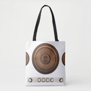 Bolsa Tote Auto-falantes retrorreflectores: castanho, branco 