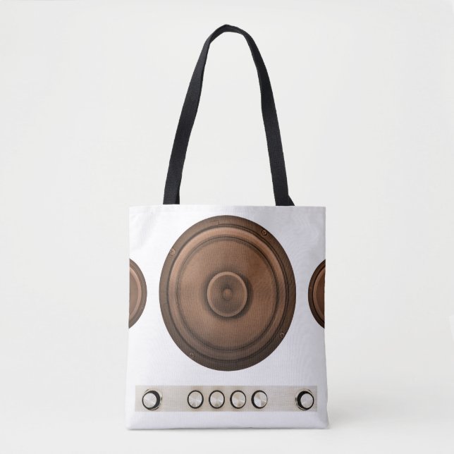 Bolsa Tote Auto-falantes retrorreflectores: castanho, branco  (Frente)