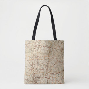 Bolsa Tote Automobile map Massachusetts Vintage Geographic ca