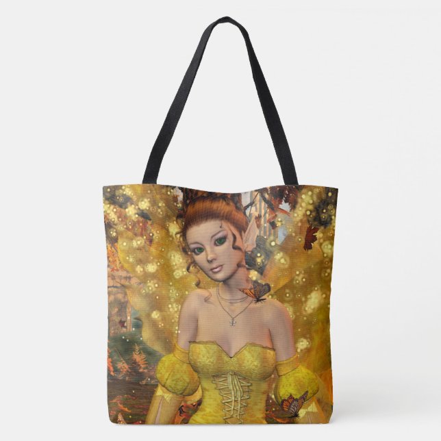Bolsa Tote Autumans Dance Fae Fantasy Art (Verso)