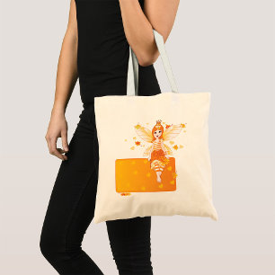 Bolsa Tote Autumn Fairy Princess com Folhas Laranja e Coroa