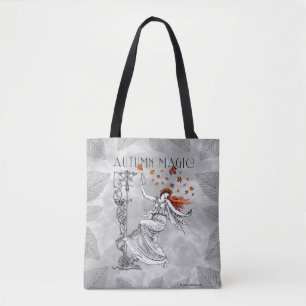 Bolsa Tote Autumn Magic Dancers Cymbals Redhead Nouveau Wicca