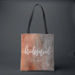 Bolsa Tote Autumn Orange Cinza Watercolor Bridesmaid Monogram<br><div class="desc">Cinza de Outono Laranja Cor de Água Simples e Moderno. Perfeito para malas de tote de ponte de ponte ou Casamento no inverno Monograma com letra lendária de mão aberta! Verifique meu compro para ver toda a coleção de casamento com este design!</div>