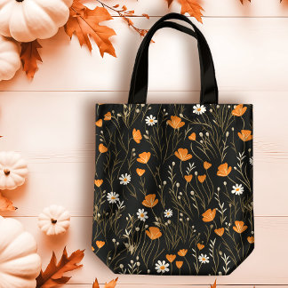 Bolsa Tote Autumn Orange e Cream Dainess Floral
