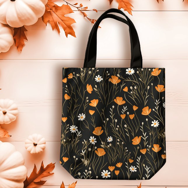 Bolsa Tote Autumn Orange e Cream Dainess Floral (Criador carregado)