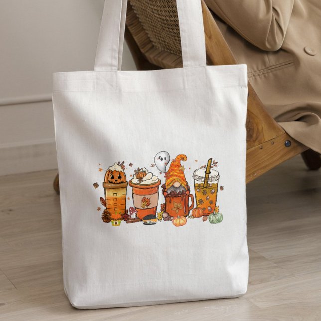 Bolsa Tote Autumn Pumpkin Spice Café Cupcake Halloween (Criador carregado)