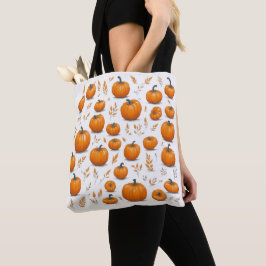 Bolsa Tote Autumn Pumpkins e Folhas Caem no Dia das Bruxas