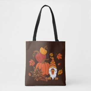 Bolsa Tote Autumn Pumpkins Gnome Spice Card